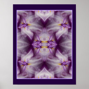 Poster Abstrato de Flor Íris Puro Japonês