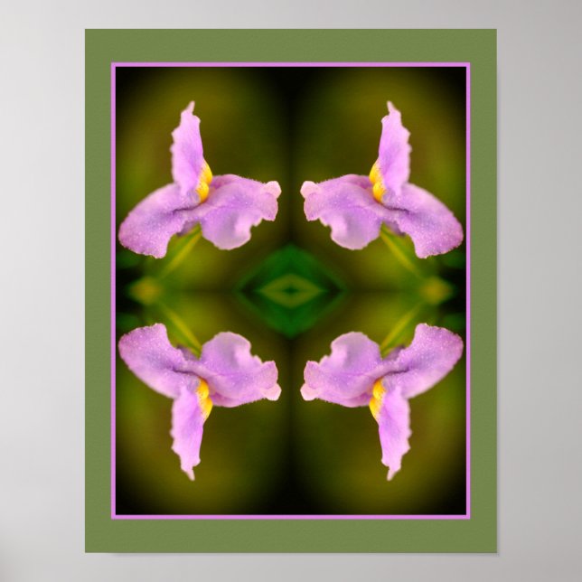 Poster Abstrato de Flor Orquídea Selvagem (Frente)