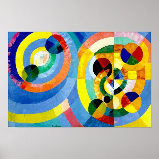 Pôster Abstrato de Formas Circulares de Robert Delaunay (Frente)