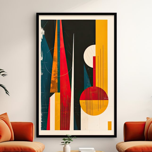 Poster Abstrato de Formas Geométricas Modernas de Meados  (Criador carregado)