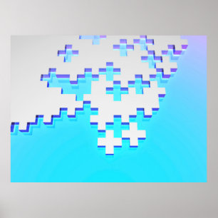 Poster Abstrato de fundo com quebra-cabeça de cinza com p