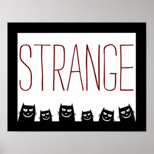 Pôster abstrato de gato preto "ESTRANGEIRO"