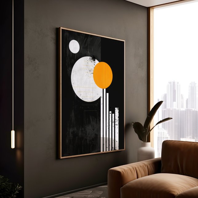 Poster Abstrato de Geometria Negra Minimalista (Criador carregado)