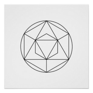 Pôster Abstrato de Geometria Sagrada Minimalista Moderna