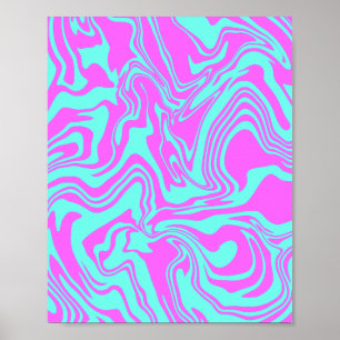 Poster Abstrato de giro brilhante em cor rosa e lacre