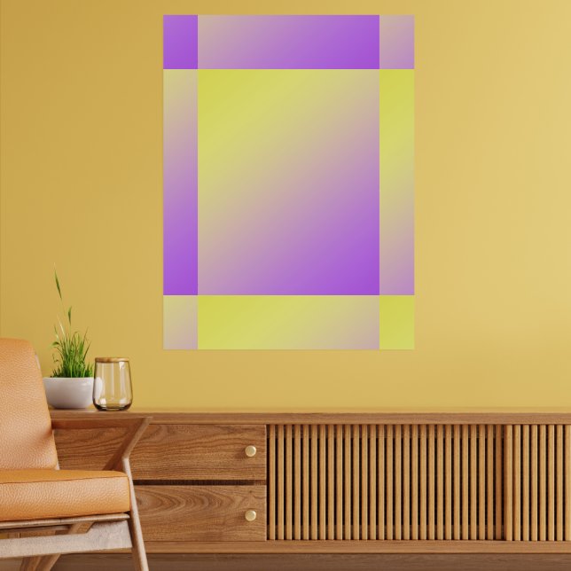 Poster Abstrato de Gradiente Amarelo a Roxo (Sala de Estar 2)