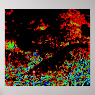 Poster Abstrato de incêndio em floresta