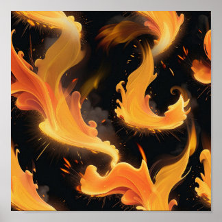 Poster Abstrato de incêndio líquido