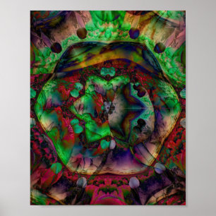Poster Abstrato de Intermitência de Flor bonito
