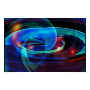 Pôster Abstrato de invasão de alienígena
