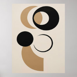 Poster Abstrato de Linha Geométrica do Círculo Negrito