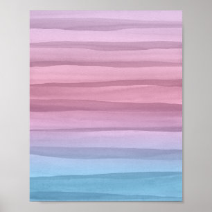 Poster Abstrato de Linhas de Água Pastel