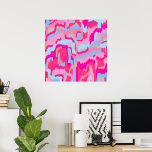 Poster Abstrato de magenta divertida