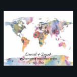 Pôster Abstrato de mapa do mundo da água<br><div class="desc">Diversão do poster mundial de aquarelas. Projetado pela Arty Apple Limited</div>