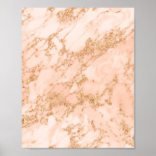 Poster abstrato de mármore Rosa dourado