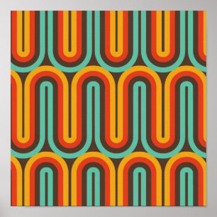 Poster Abstrato de Meio século de Mod Retroativo