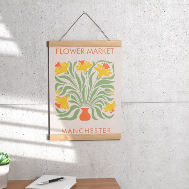 Poster Abstrato de Mercado de Flores Retro Daffodil (Criador carregado)