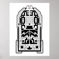 Abstrato de Monólito Geométrico Preto e Branco