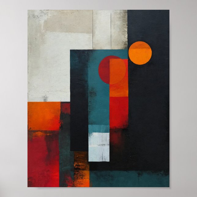 Poster Abstrato de multicores sofisticadas (Frente)