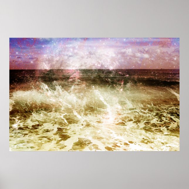 Pôster Abstrato de onda (Frente)