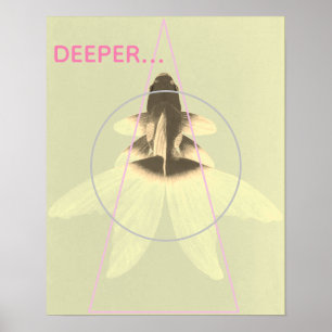 Poster Abstrato de Peixes Dourados Modernos