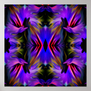 Poster Abstrato de pincel azul roxo
