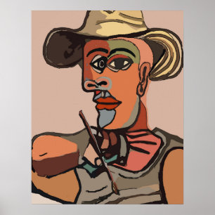 Pôster Abstrato de Pintura Automática