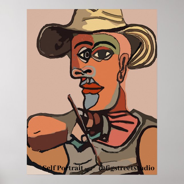 Poster Abstrato de pintura automática para pintor (Frente)