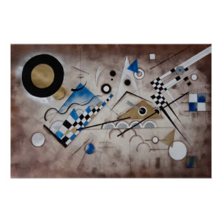 Pôster Abstrato de pintura de meio século e arte moderna