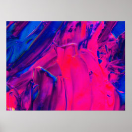 Poster Abstrato de pintura rosa, púrpura e azul Abstra