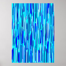 Poster Abstrato de queda de chuva azul