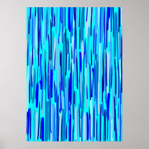 Poster Abstrato de queda de chuva azul