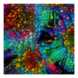 Pôster Abstrato de Queimaduras Psicodélicas