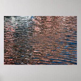 Pôster Abstrato de Reflexos de Água em Cor