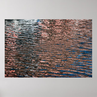 Pôster Abstrato de Reflexos de Água em Cor