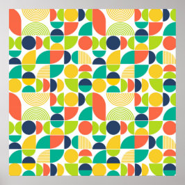 Poster Abstrato de Retrô Moderno do Século Médio