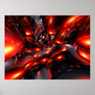 Pôster Abstrato de Rum Vermelho