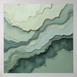 Poster Abstrato de sábio estratificado - Moderno orgânico