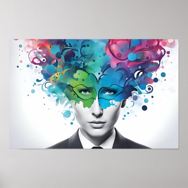 Poster Abstrato de saúde mental (Frente)