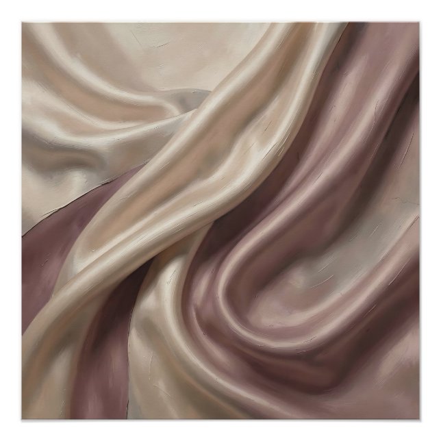 Pôster Abstrato de Seda Fluida Elegante (Frente)