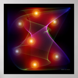 Pôster Abstrato de sete sóis