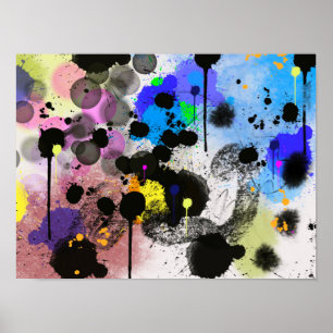 Poster Abstrato de splatter de tinta