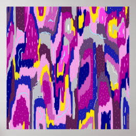Poster Abstrato de Starry em Purples e Blues