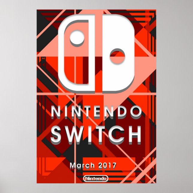 Poster Abstrato de Switch Nintendo (Frente)