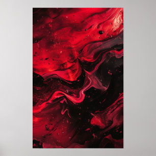 Poster Abstrato de Textura Vermelha Escuro
