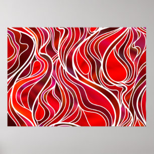 Pôster Abstrato de Vidro Retido