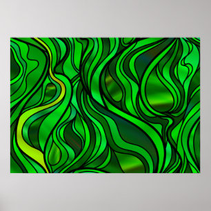Poster Abstrato de vidro verde