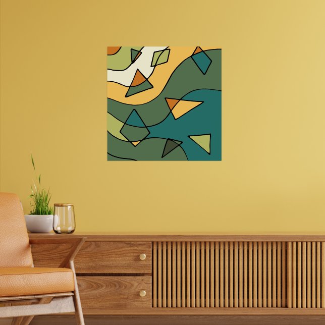 Poster Abstrato de vintage com mão design (Sala de Estar 2)