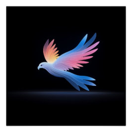 Pôster Abstrato Design de pássaro colorido