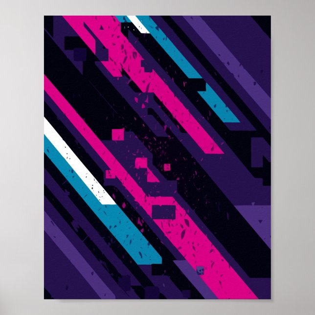 Poster Abstrato Diagonal Design de Edgy (Frente)